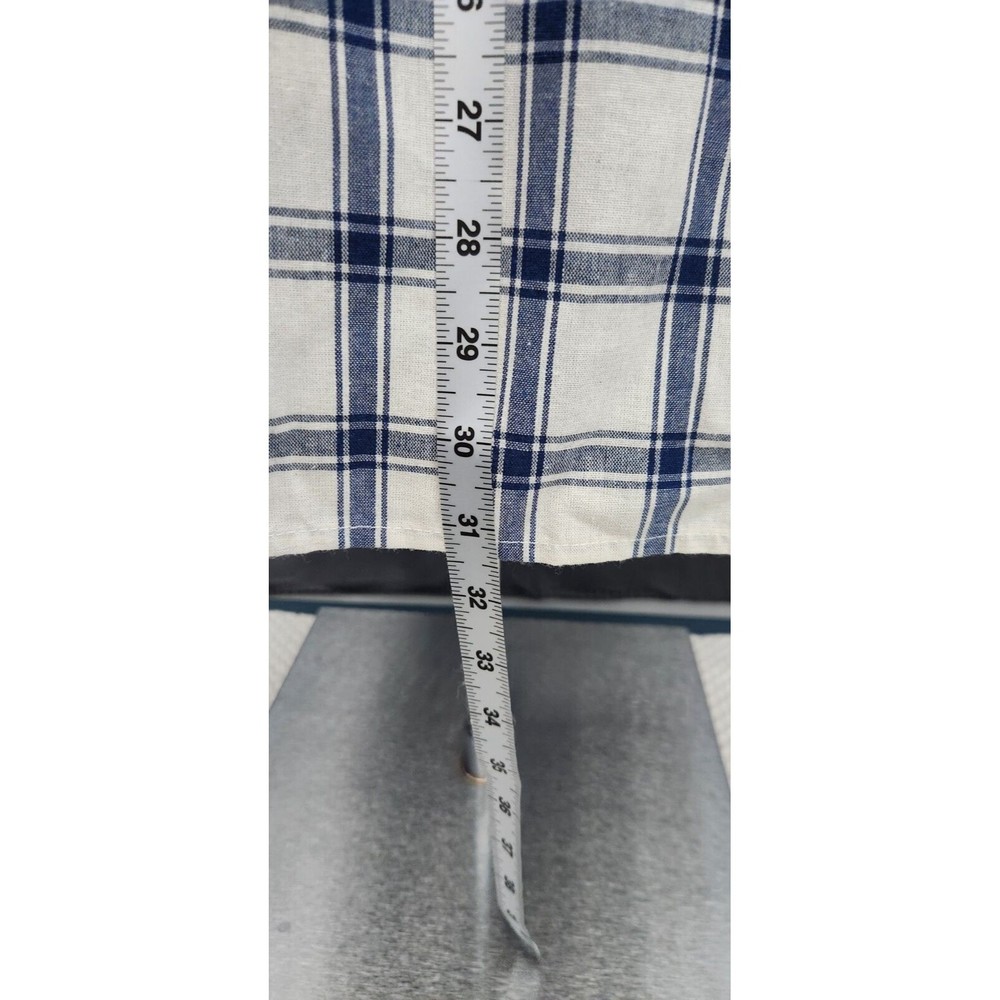 NEW Umgee Plaid Embroidered Short Sleeve Ivory Navy Babydoll Dress Women Boho L‎ - Picture 6 of 12